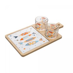 Conjunto Petisqueira 04 Peças Com Tábua de Bambu Iki - Wolff