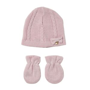 Kit Saída de Maternidade P 2 Peças Touca e Luva Em Tricot - Hug
