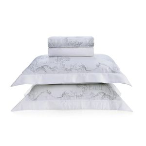 Jogo de Cama Queen Aironi 4 Peças 100% Bambu 300 Fios - Trussardi