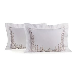 Jogo de Fronhas Flora 2 Peças 100% Algodão Egípcio Cetim - Trussardi