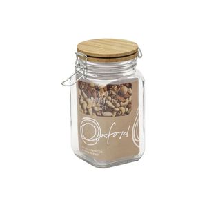 Pote Hermético 1,2 Litros Vidro Borosilicato Com Tampa de Bambu - Oxford