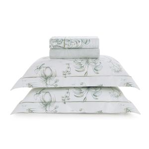 Jogo de Cama Queen 4 Peças 200 Fios 100% Algodão Ortigia - Trussardi