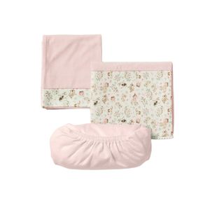 Jogo de Lençol Para Berço 3 Peças 100% Algodão Suedine Gatinhos - Hug