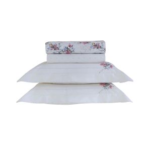 Jogo de Cama Casal 4 Peças 200 Fios 100% Algodão Vida Bela Jador - Kacyumara