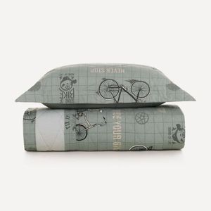 Jogo de Colcha Solteiro Infantil Bike 2 Peças 200 Fios 100% Algodão - Karsten