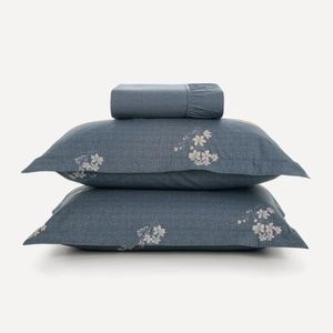 Jogo de Cama 3 Peças Casal com Elástico e Fronhas 200 Fios Helen - Karsten