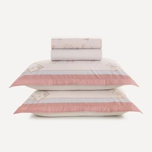 Jogo de Cama Infantil 4 Peças Casal 200 Fios 100% Algodão Jolie - Karsten